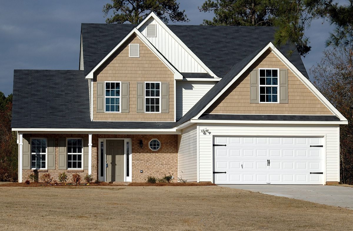 A house with an attached garage