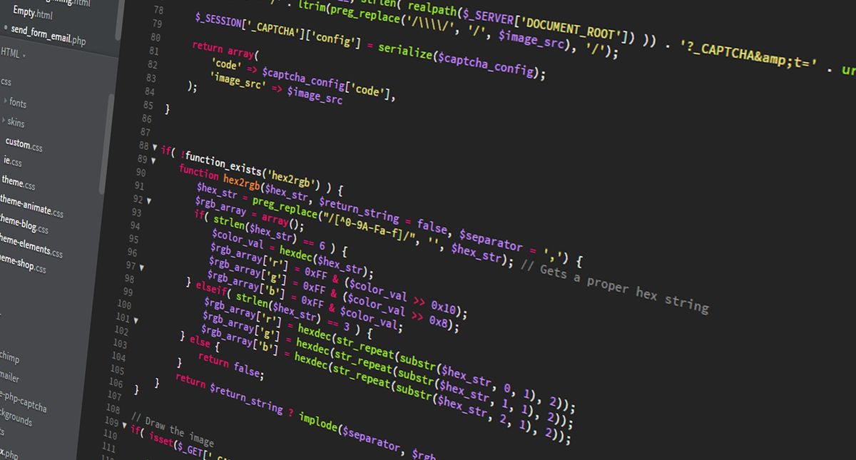 Programming code on a screen