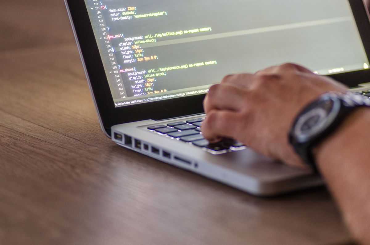 A person working on a laptop